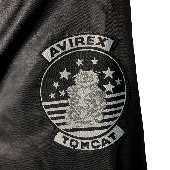 Civilian Avirex military flight jacket with patch, men's size XL polyester black type Vintage Second Hand