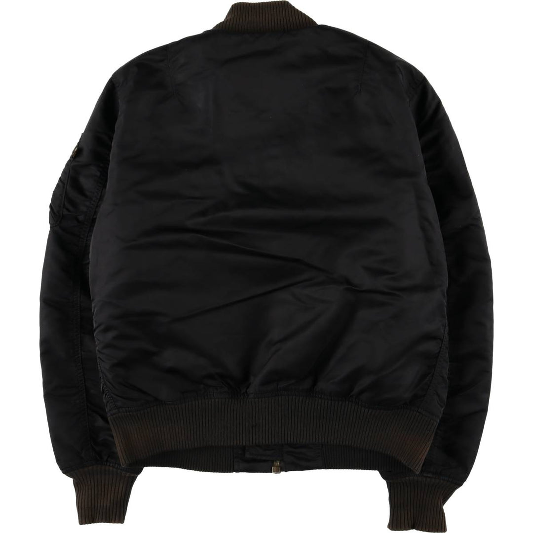 Civilian Alpha MA-1 style padded military flight jacket, men's size M Nylon black type Vintage Second Hand