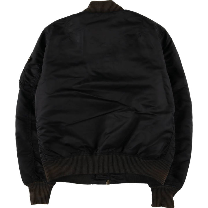 Civilian Alpha MA-1 style padded military flight jacket, men's size M Nylon black type Vintage Second Hand