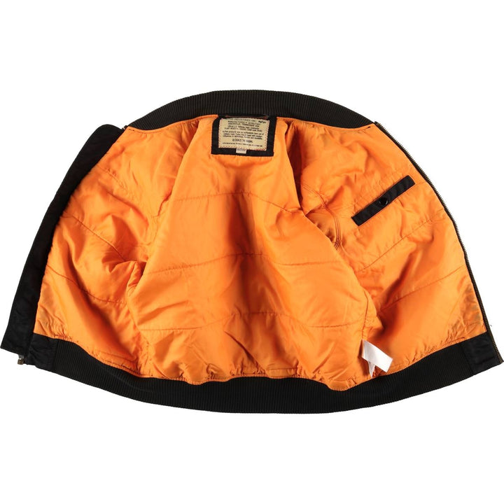 Civilian Alpha MA-1 style padded military flight jacket, men's size M Nylon black type Vintage Second Hand