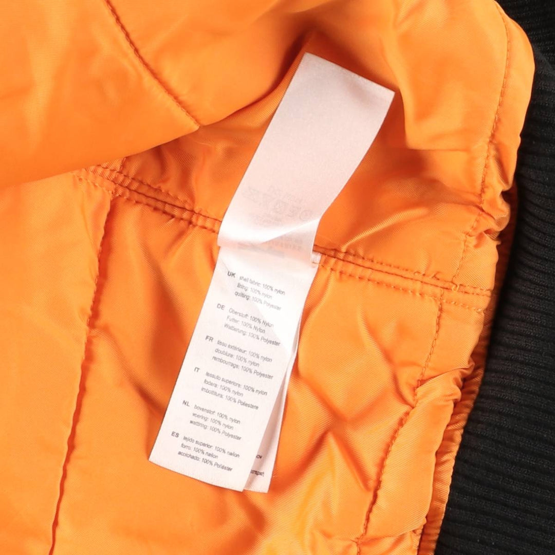 Civilian Alpha MA-1 style padded military flight jacket, men's size M Nylon black type Vintage Second Hand