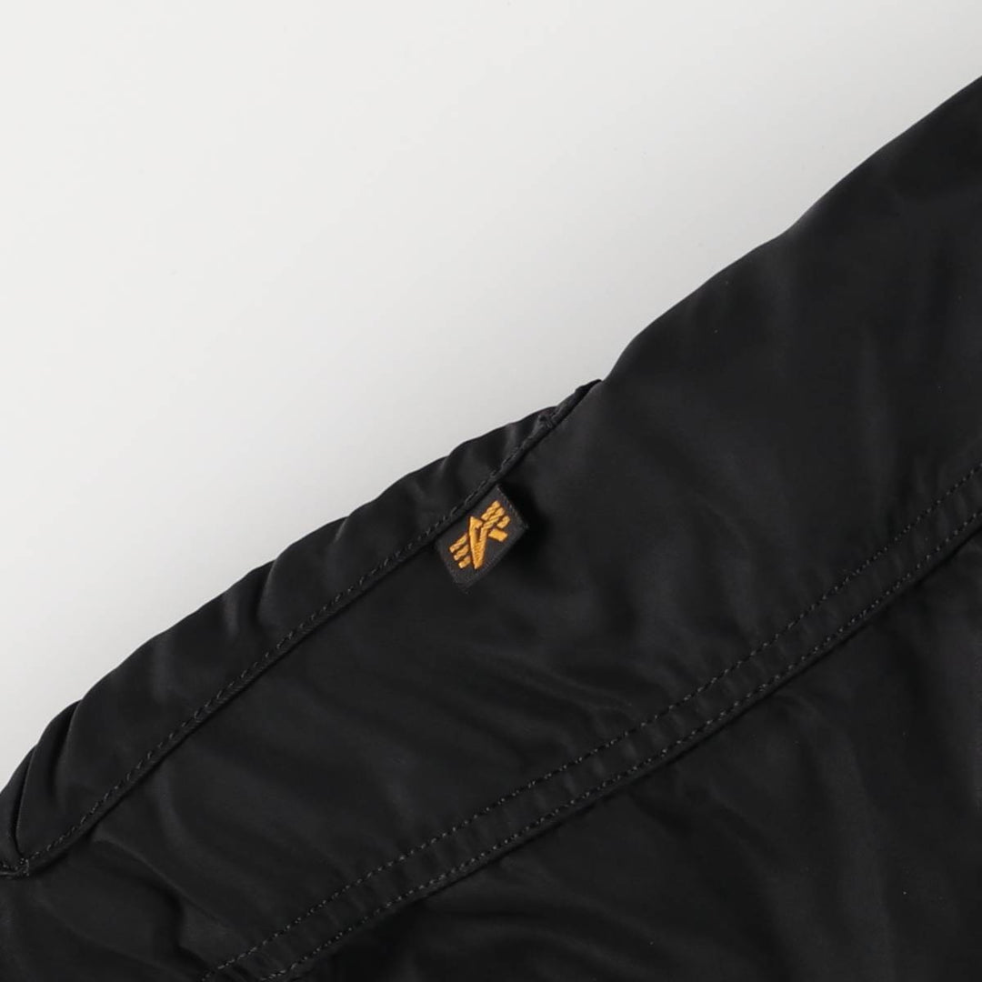 Civilian Alpha MA-1 style padded military flight jacket, men's size M Nylon black type Vintage Second Hand