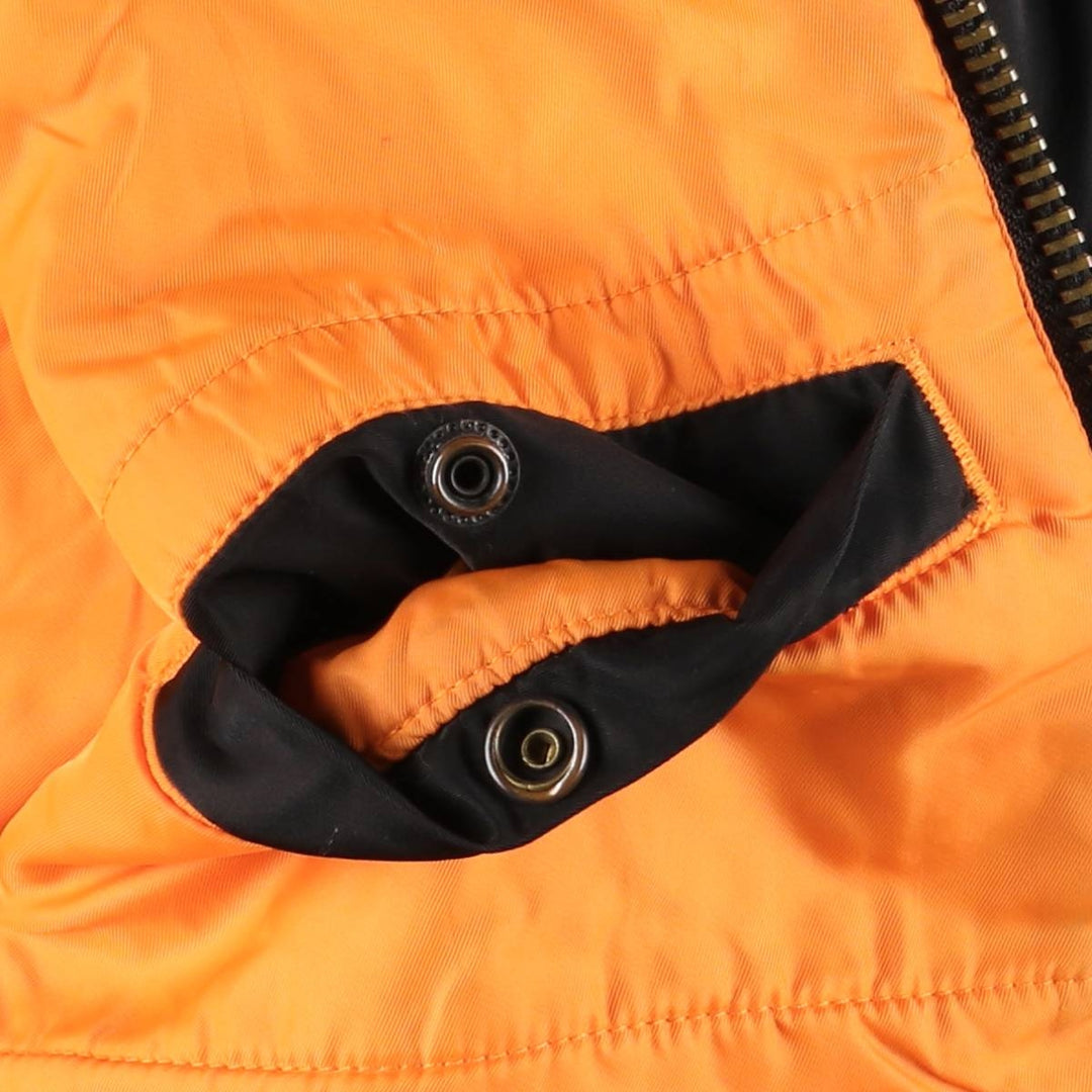 Civilian Alpha MA-1 style padded military flight jacket, men's size M Nylon black type Vintage Second Hand