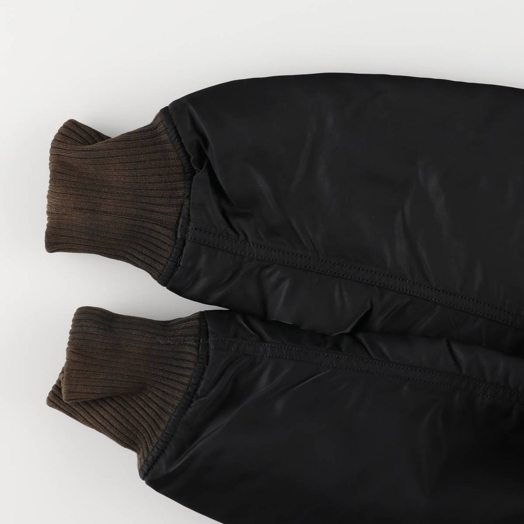 Civilian Alpha MA-1 style padded military flight jacket, men's size M Nylon black type Vintage Second Hand