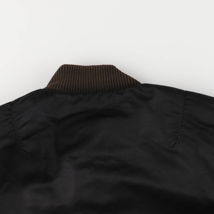 Civilian Alpha MA-1 style padded military flight jacket, men's size M Nylon black type Vintage Second Hand