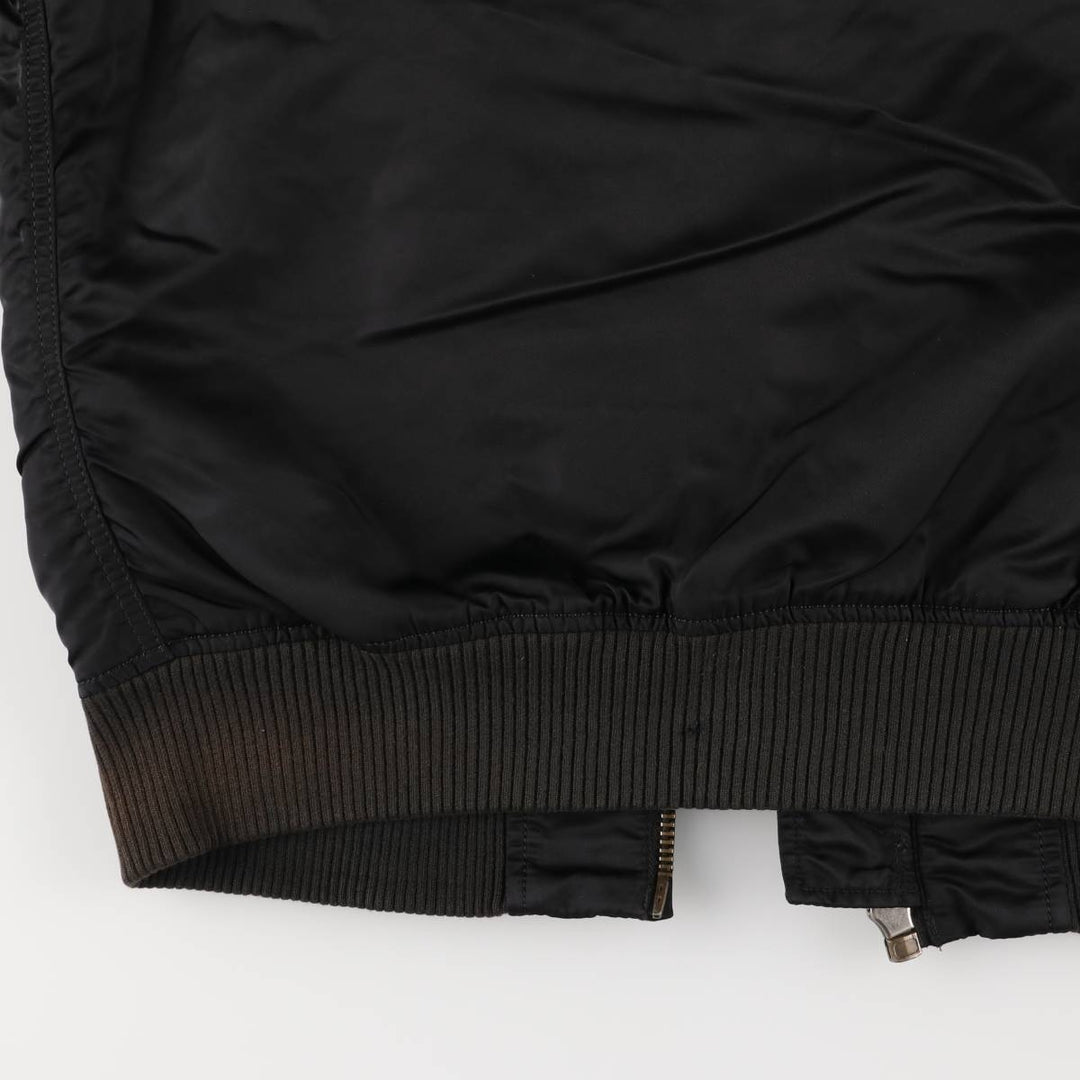 Civilian Alpha MA-1 style padded military flight jacket, men's size M Nylon black type Vintage Second Hand