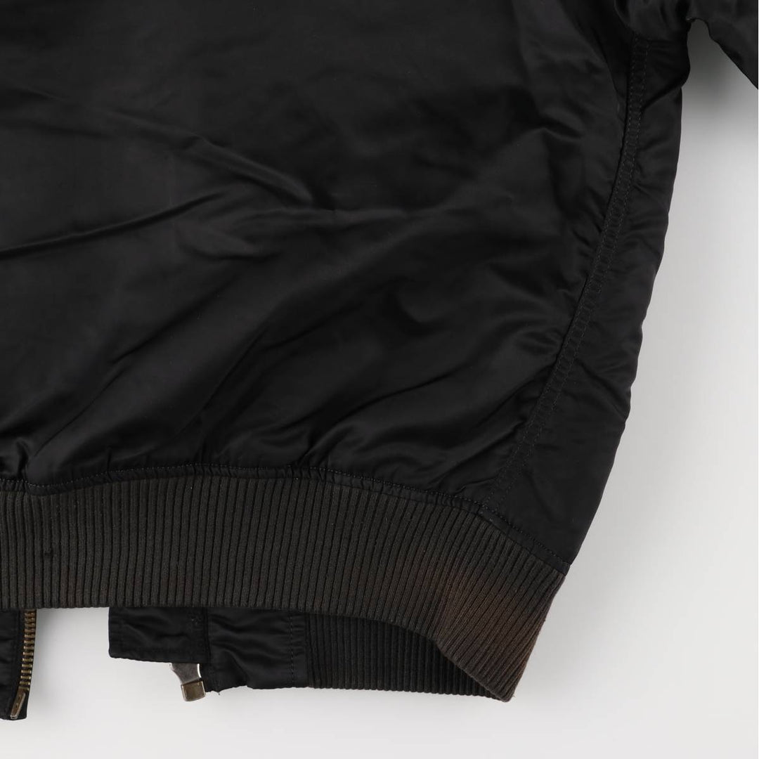 Civilian Alpha MA-1 style padded military flight jacket, men's size M Nylon black type Vintage Second Hand