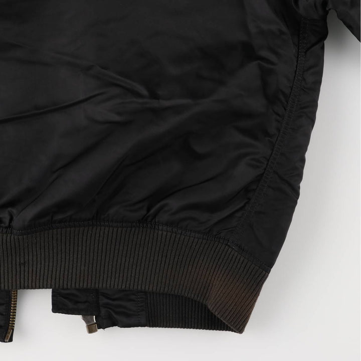 Civilian Alpha MA-1 style padded military flight jacket, men's size M Nylon black type Vintage Second Hand