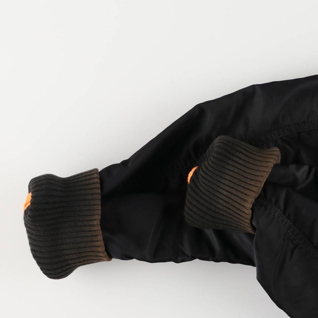 Civilian Alpha MA-1 style padded military flight jacket, men's size M Nylon black type Vintage Second Hand