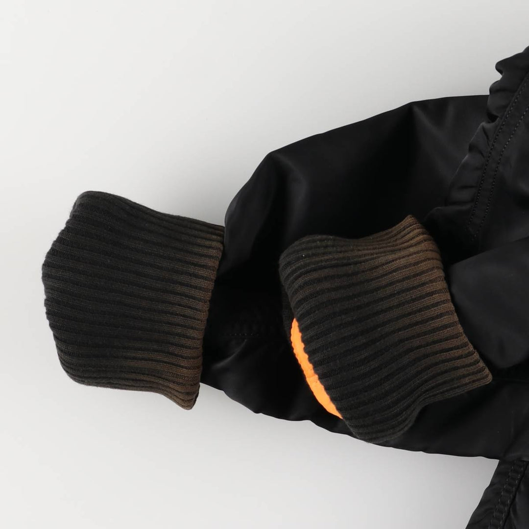 Civilian Alpha MA-1 style padded military flight jacket, men's size M Nylon black type Vintage Second Hand