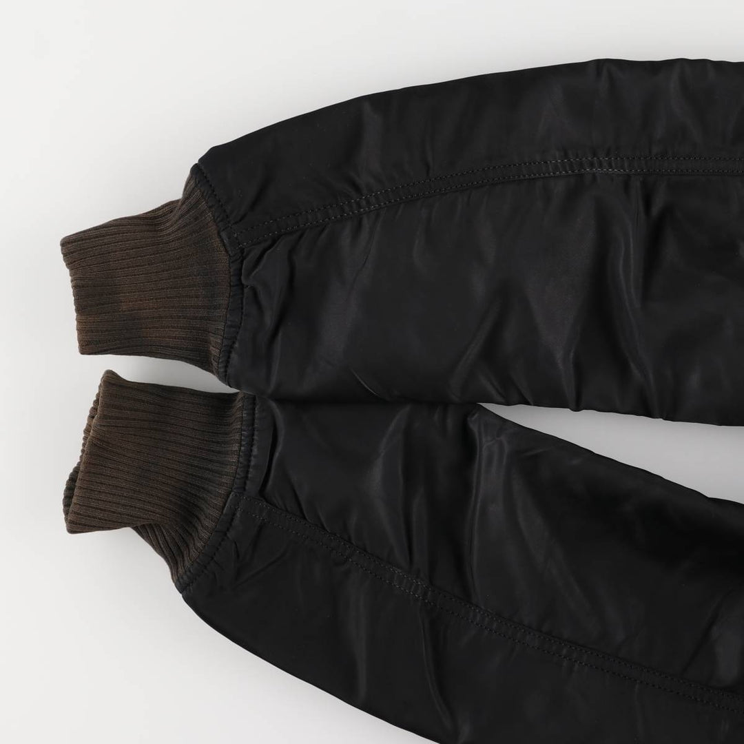 Civilian Alpha MA-1 style padded military flight jacket, men's size M Nylon black type Vintage Second Hand