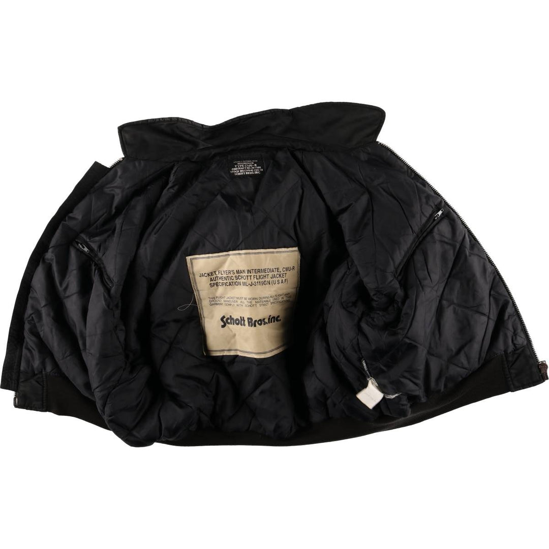 Civilian Schott CWU-R padded military flight jacket, men's size XL unclear black type Vintage Second Hand