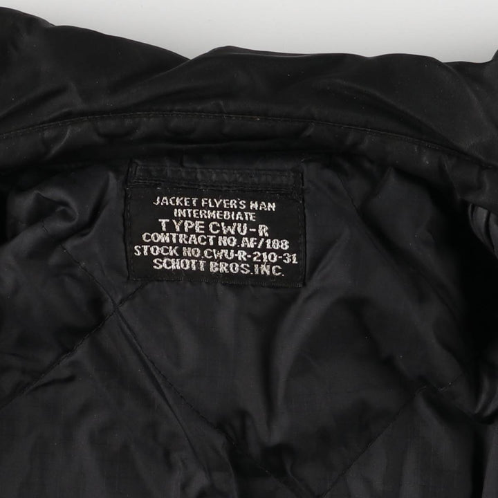 Civilian Schott CWU-R padded military flight jacket, men's size XL unclear black type Vintage Second Hand