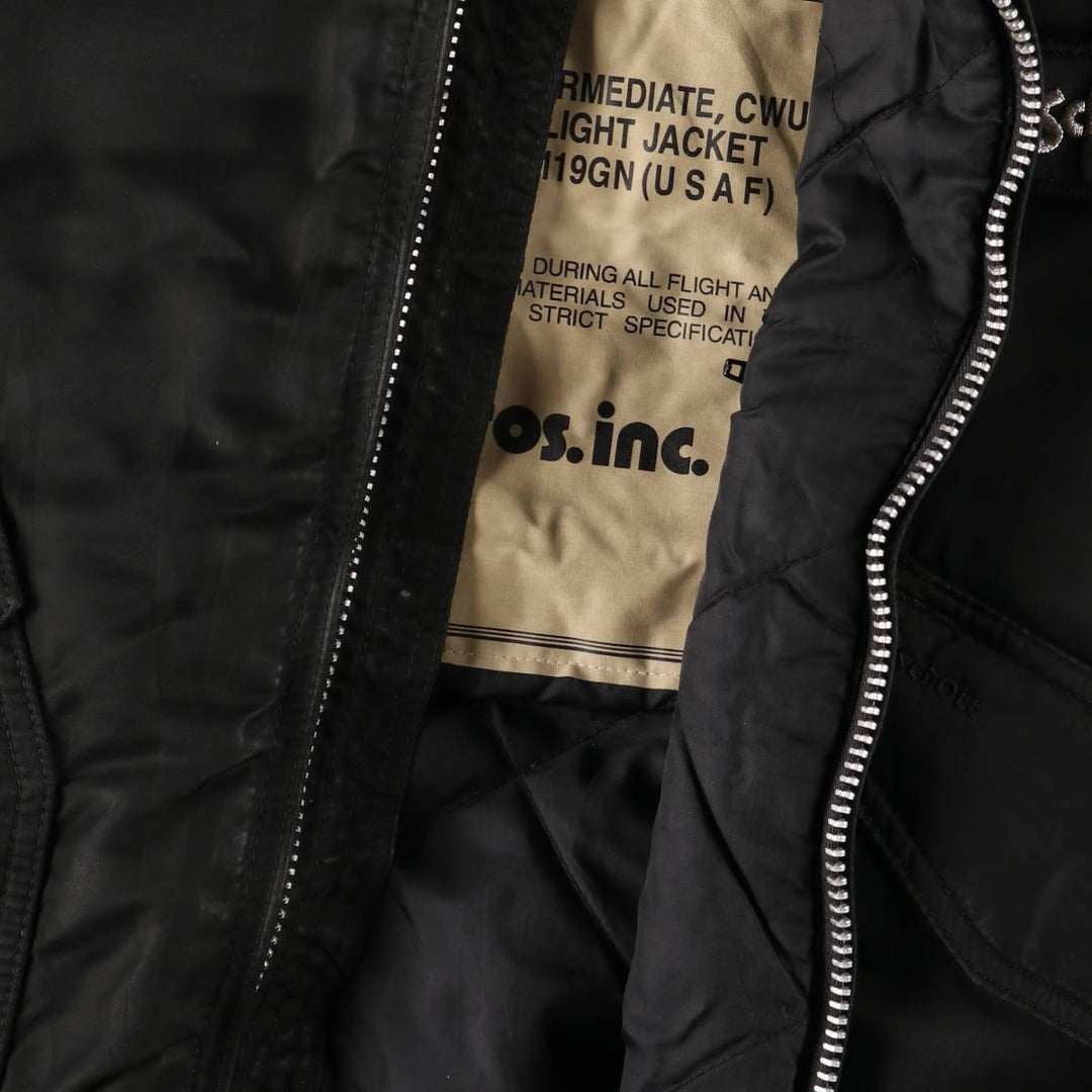Civilian Schott CWU-R padded military flight jacket, men's size XL unclear black type Vintage Second Hand