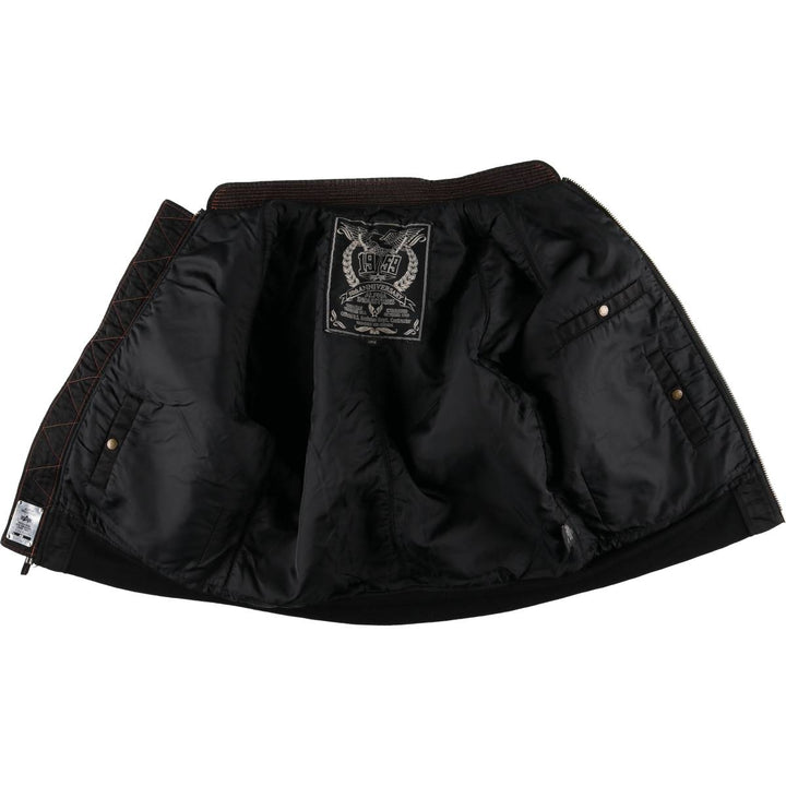 2000'S Civilian Alpha 50th Anniversary Military Flight Jacket with Back Stencil, Men's Size L Nylon black type Vintage Second Hand