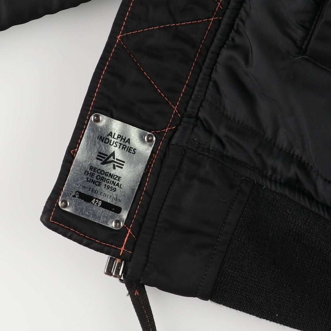 2000'S Civilian Alpha 50th Anniversary Military Flight Jacket with Back Stencil, Men's Size L Nylon black type Vintage Second Hand