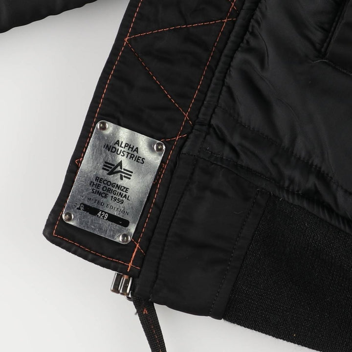 2000'S Civilian Alpha 50th Anniversary Military Flight Jacket with Back Stencil, Men's Size L Nylon black type Vintage Second Hand