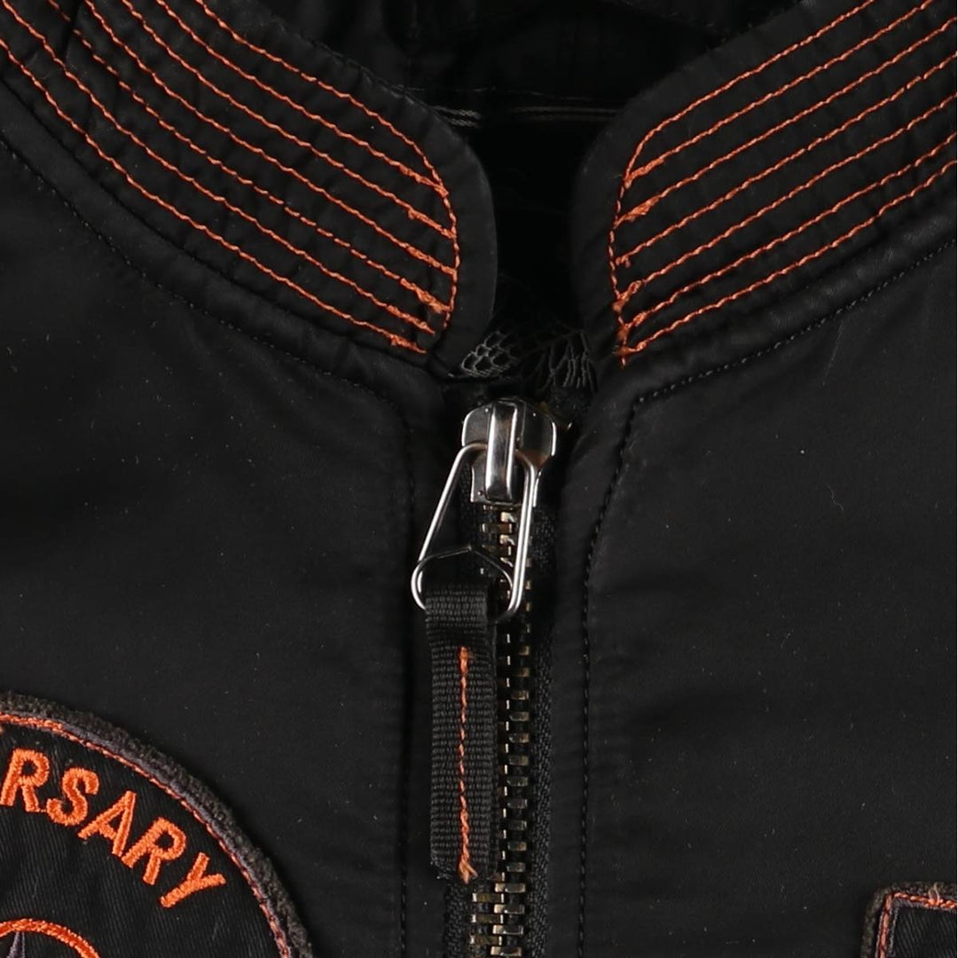 2000'S Civilian Alpha 50th Anniversary Military Flight Jacket with Back Stencil, Men's Size L Nylon black type Vintage Second Hand