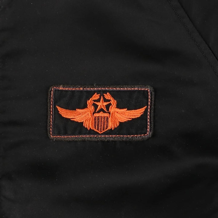 2000'S Civilian Alpha 50th Anniversary Military Flight Jacket with Back Stencil, Men's Size L Nylon black type Vintage Second Hand