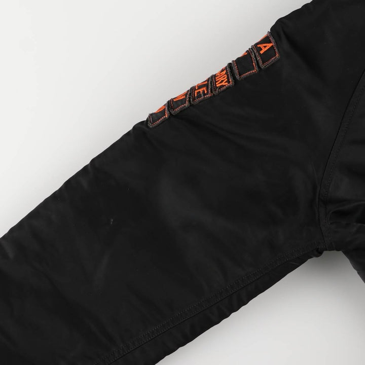 2000'S Civilian Alpha 50th Anniversary Military Flight Jacket with Back Stencil, Men's Size L Nylon black type Vintage Second Hand