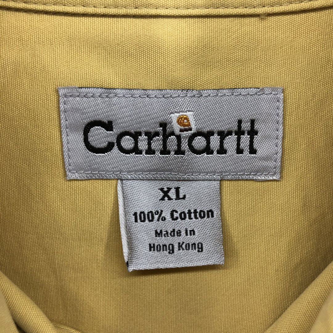 Carhartt short sleeve work shirt, men's XL size cotton yellow type Vintage Second Hand