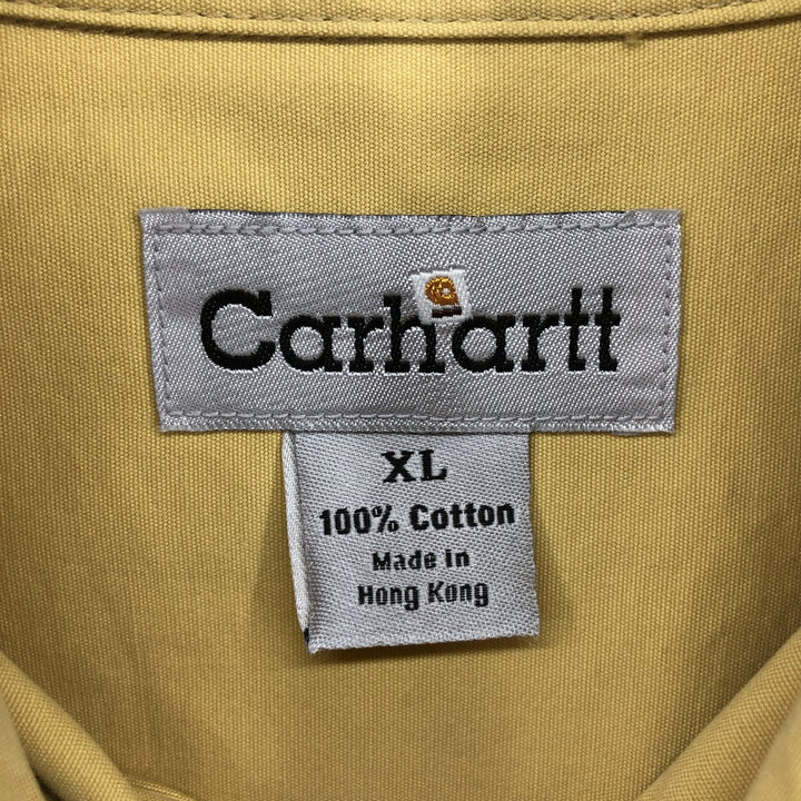 Carhartt short sleeve work shirt, men's XL size cotton yellow type Vintage Second Hand