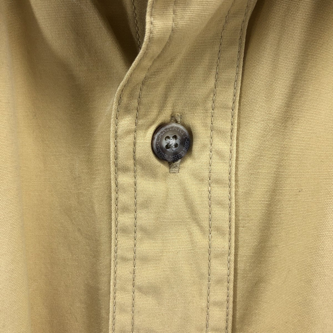 Carhartt short sleeve work shirt, men's XL size cotton yellow type Vintage Second Hand