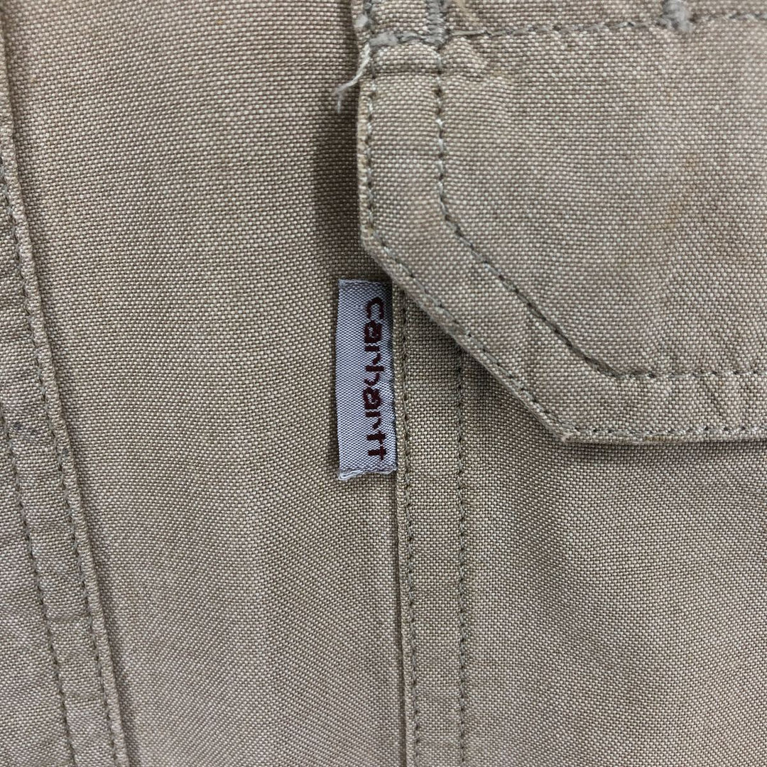 Carhartt short-sleeved button-down work shirt, men's size XL cotton Beige type Vintage Second Hand