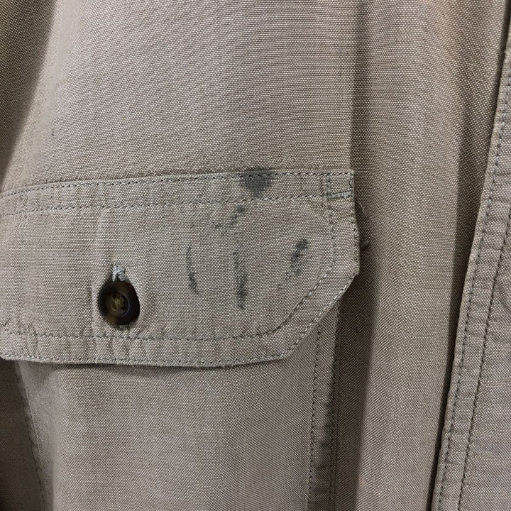 Carhartt short-sleeved button-down work shirt, men's size XL cotton Beige type Vintage Second Hand