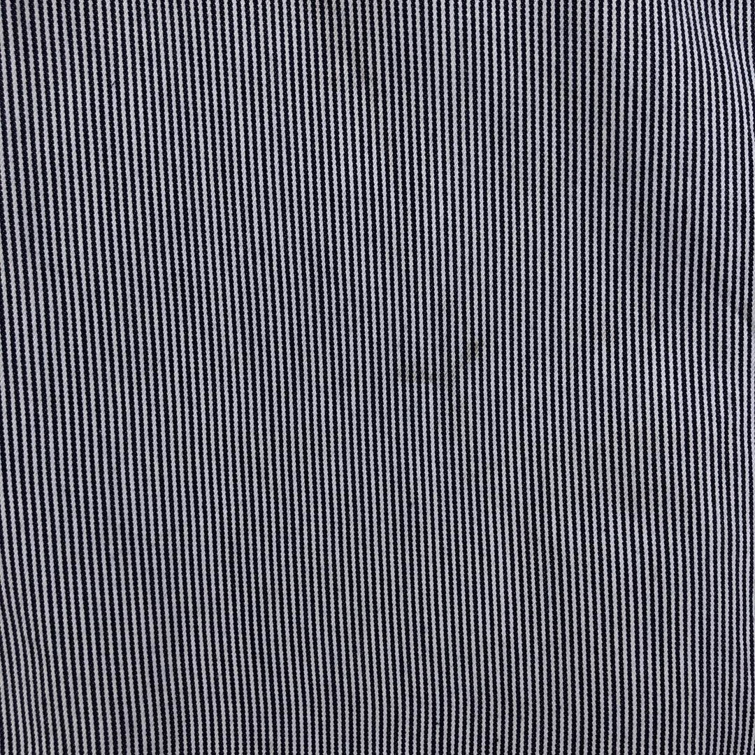 90'S Ben Davis Stripe Pattern Half-Zip Pullover Short Sleeve Work Shirt, Boxy Shirt, Vintage cotton white type Vintage Second Hand