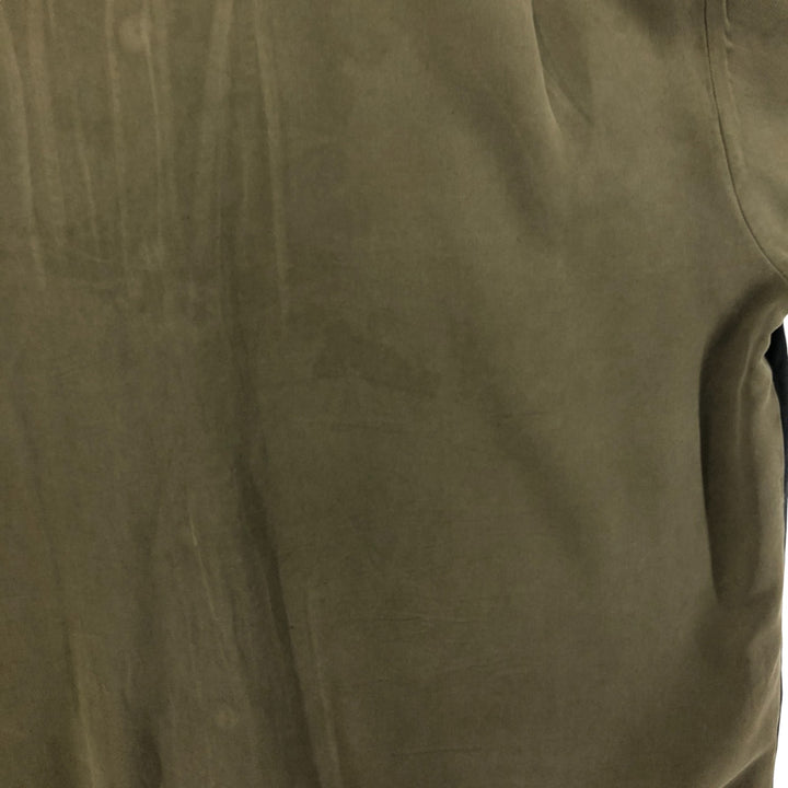 Nat Nast Two-Tone Short Sleeve Open Collar Silk Box Shirt, Men's XL silk Khaki type Vintage Second Hand