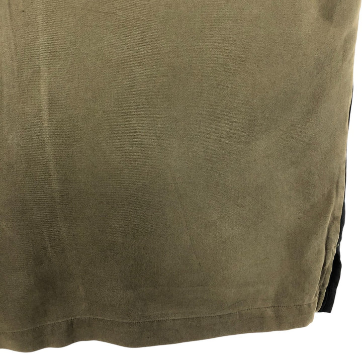 Nat Nast Two-Tone Short Sleeve Open Collar Silk Box Shirt, Men's XL silk Khaki type Vintage Second Hand