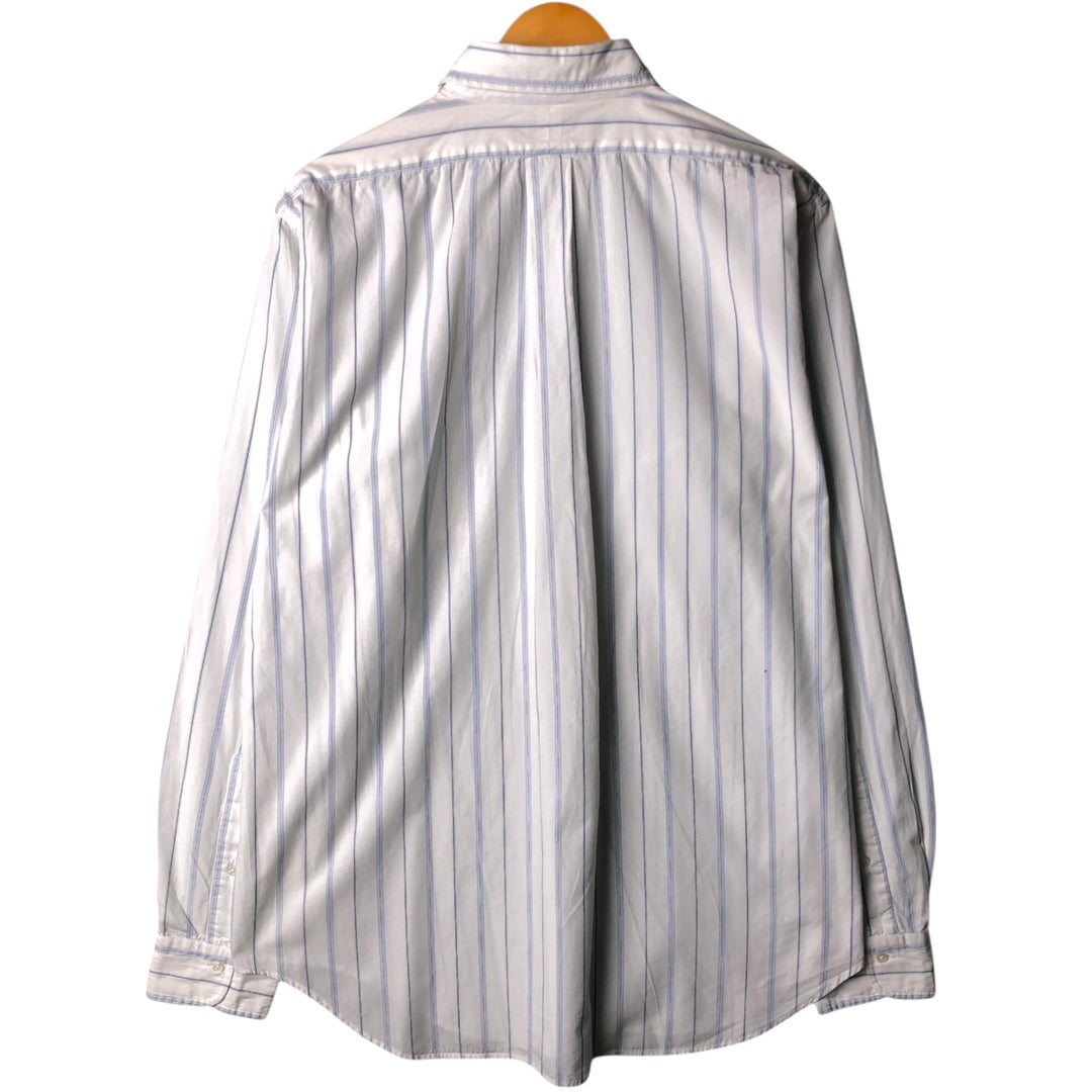 Brooks Brothers Est.1818 Stripe Pattern Long Sleeve Shirt, Men's Size L cotton blue type Vintage Second Hand