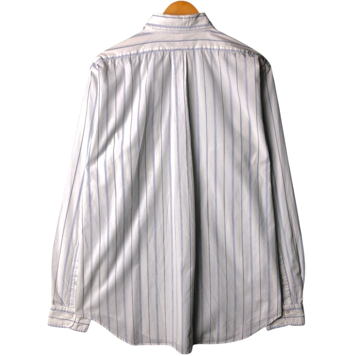 Brooks Brothers Est.1818 Stripe Pattern Long Sleeve Shirt, Men's Size L cotton blue type Vintage Second Hand