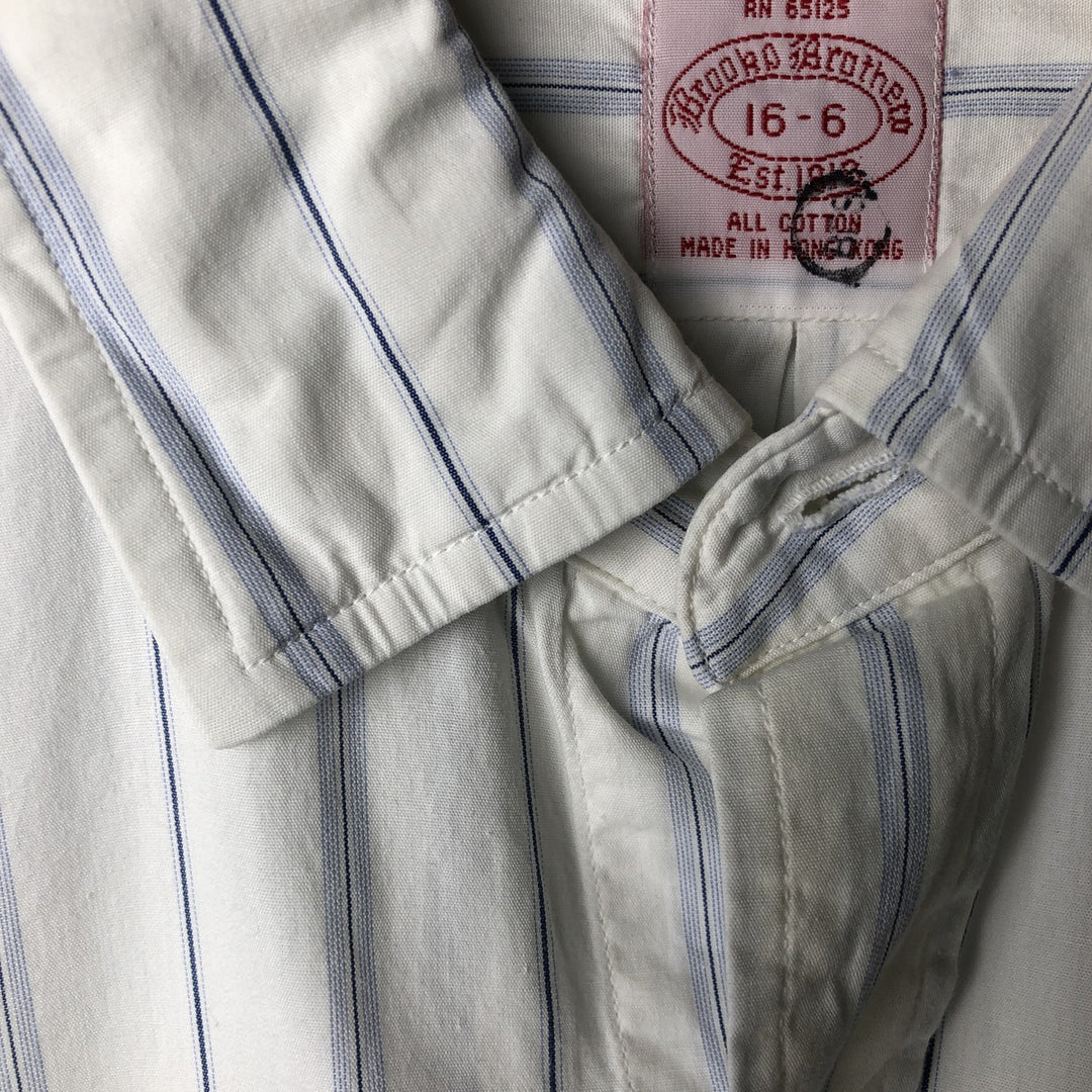 Brooks Brothers Est.1818 Stripe Pattern Long Sleeve Shirt, Men's Size L cotton blue type Vintage Second Hand