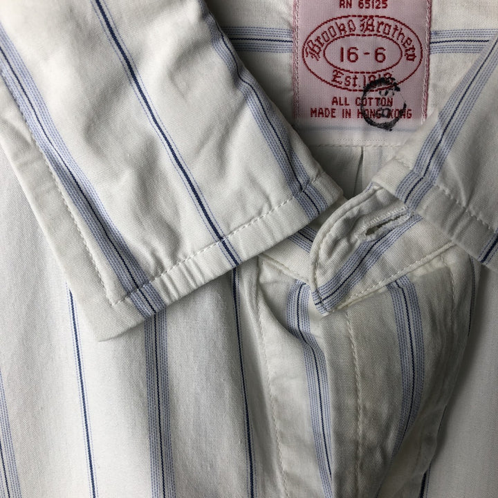 Brooks Brothers Est.1818 Stripe Pattern Long Sleeve Shirt, Men's Size L cotton blue type Vintage Second Hand