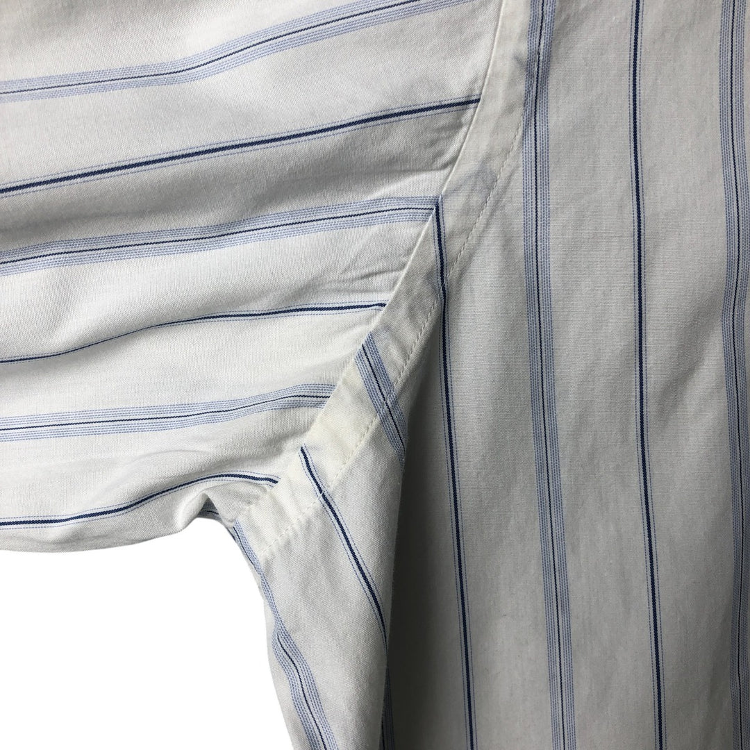 Brooks Brothers Est.1818 Stripe Pattern Long Sleeve Shirt, Men's Size L cotton blue type Vintage Second Hand