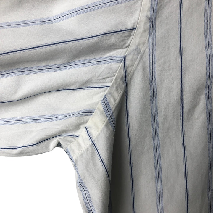 Brooks Brothers Est.1818 Stripe Pattern Long Sleeve Shirt, Men's Size L cotton blue type Vintage Second Hand
