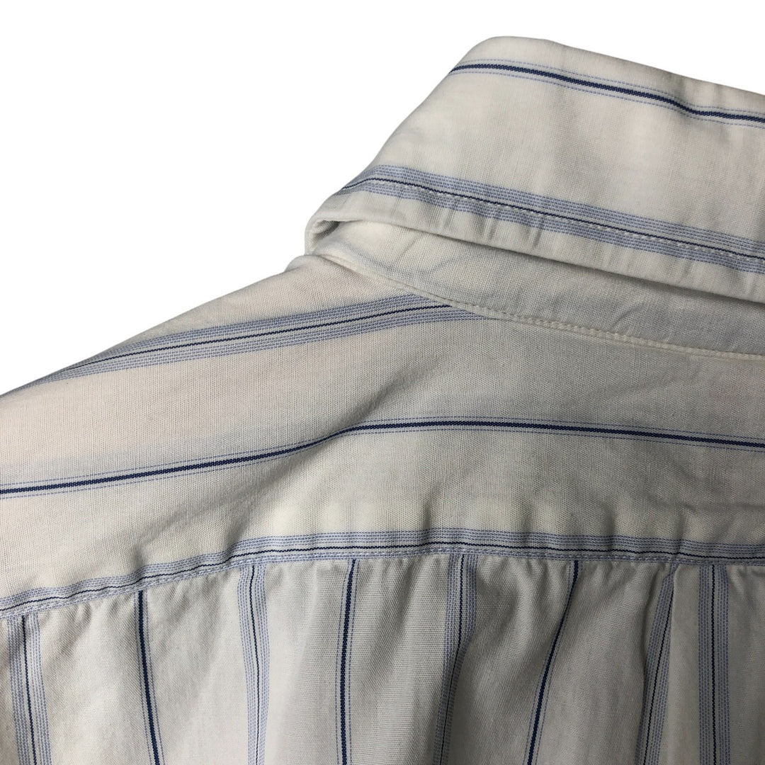 Brooks Brothers Est.1818 Stripe Pattern Long Sleeve Shirt, Men's Size L cotton blue type Vintage Second Hand