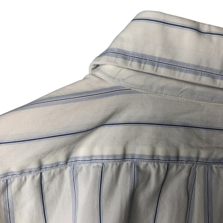 Brooks Brothers Est.1818 Stripe Pattern Long Sleeve Shirt, Men's Size L cotton blue type Vintage Second Hand