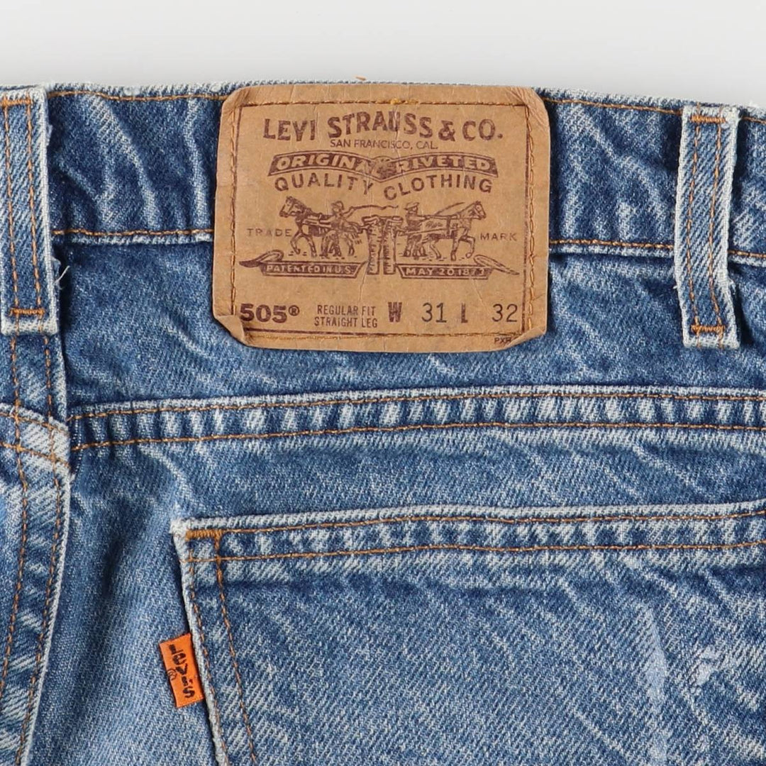 90'S Levi's 505 REGULAR FIT STRAIGHT LEG Orange Tab Tapered Denim Pants Made in USA Men's W30 equivalent cotton blue type Vintage Second Hand