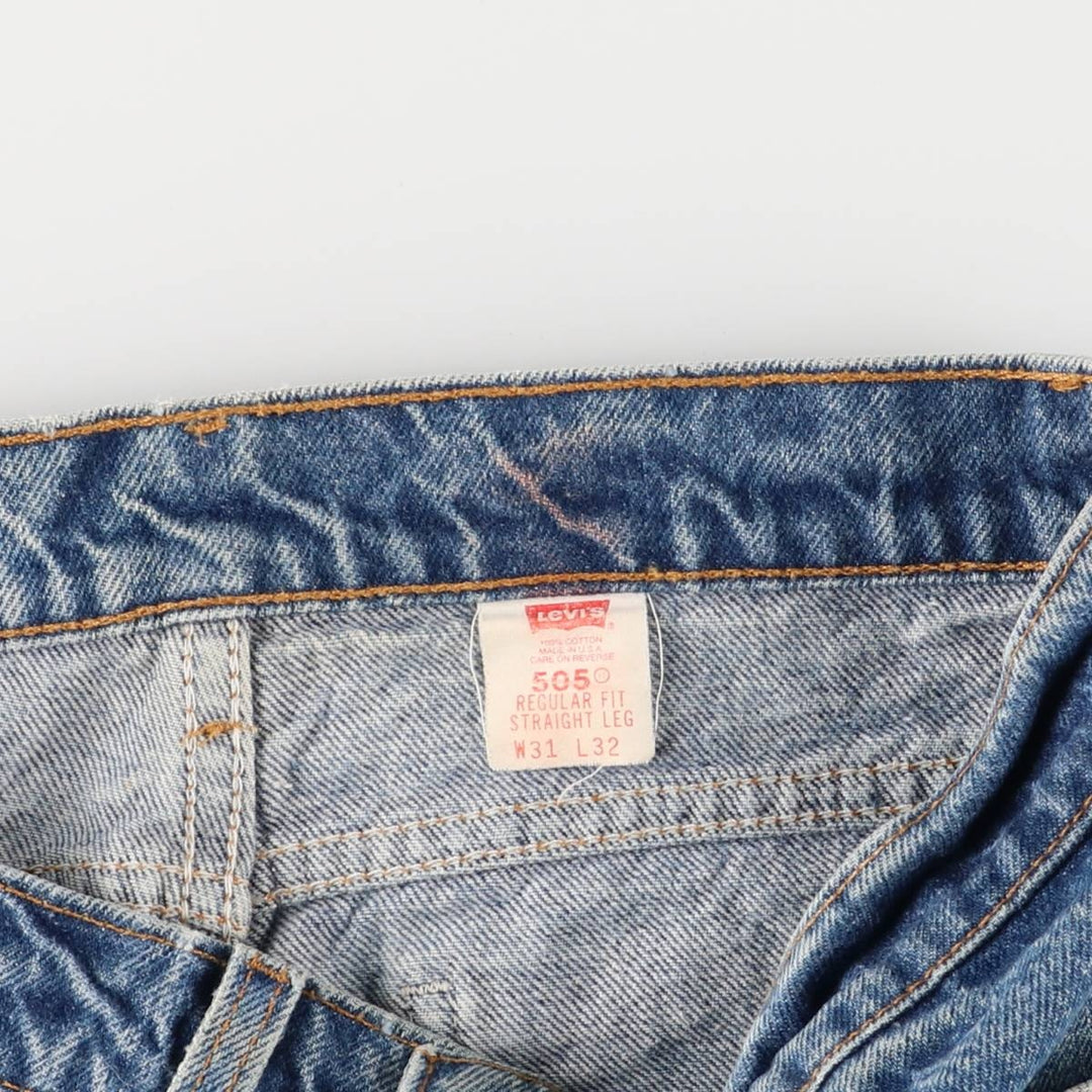 90'S Levi's 505 REGULAR FIT STRAIGHT LEG Orange Tab Tapered Denim Pants Made in USA Men's W30 equivalent cotton blue type Vintage Second Hand