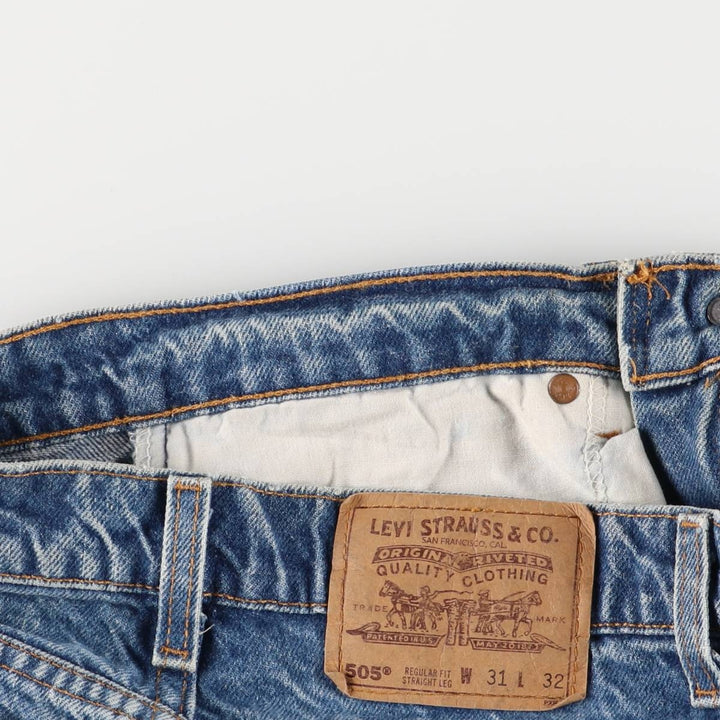 90'S Levi's 505 REGULAR FIT STRAIGHT LEG Orange Tab Tapered Denim Pants Made in USA Men's W30 equivalent cotton blue type Vintage Second Hand