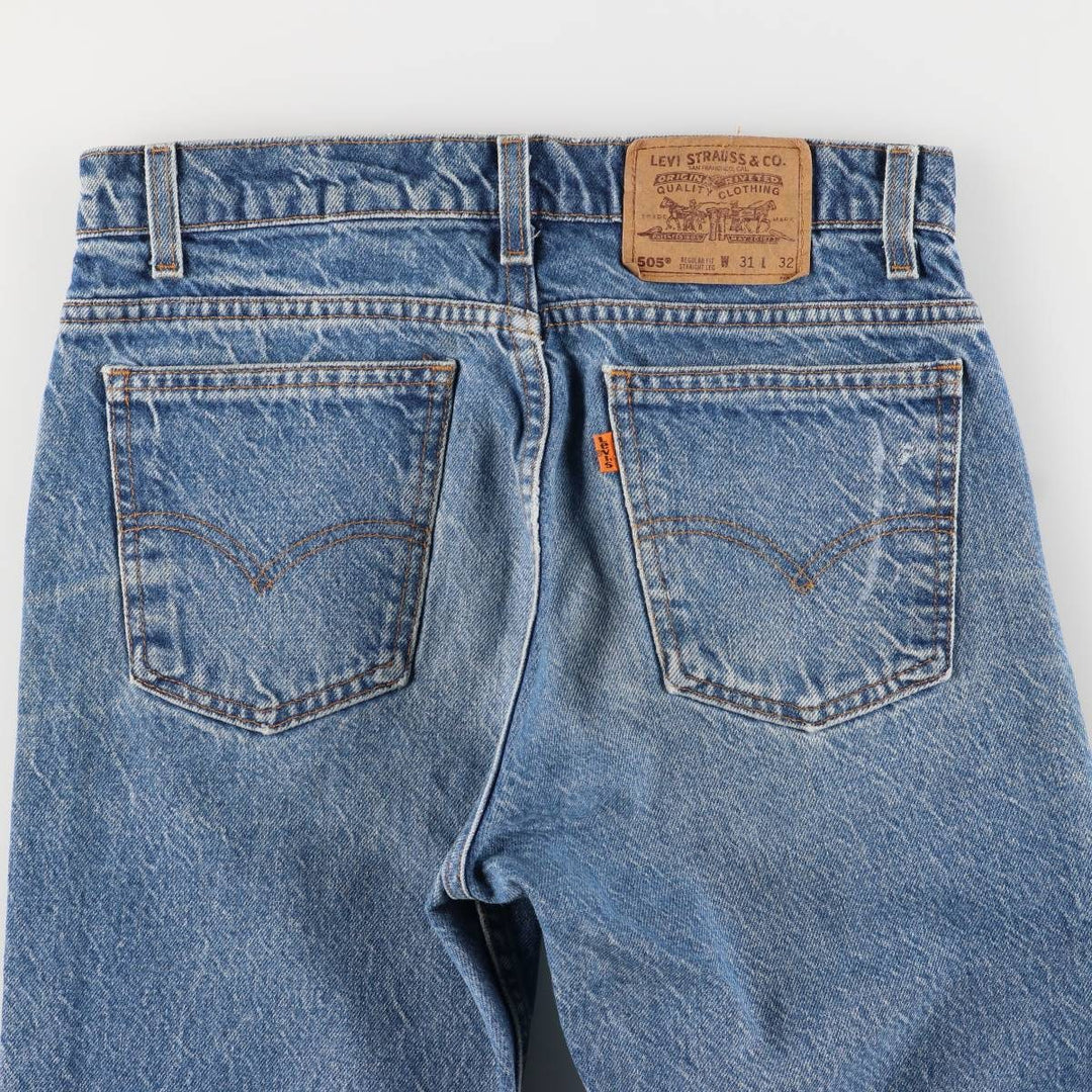 90'S Levi's 505 REGULAR FIT STRAIGHT LEG Orange Tab Tapered Denim Pants Made in USA Men's W30 equivalent cotton blue type Vintage Second Hand