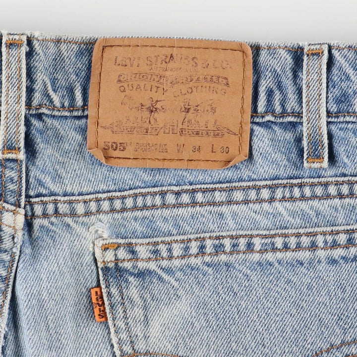 90'S Levi's 505 REGULAR FIT STRAIGHT LEG Orange Tab Tapered Denim Pants Men's W34 Vintage cotton blue type Vintage Second Hand