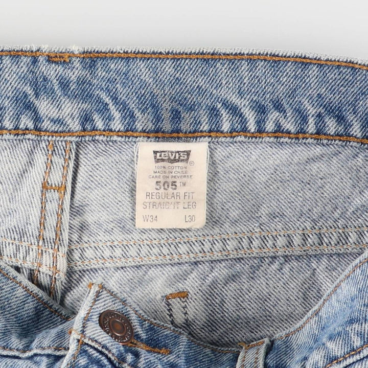 90'S Levi's 505 REGULAR FIT STRAIGHT LEG Orange Tab Tapered Denim Pants Men's W34 Vintage cotton blue type Vintage Second Hand