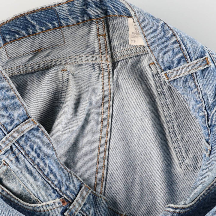 90'S Levi's 505 REGULAR FIT STRAIGHT LEG Orange Tab Tapered Denim Pants Men's W34 Vintage cotton blue type Vintage Second Hand