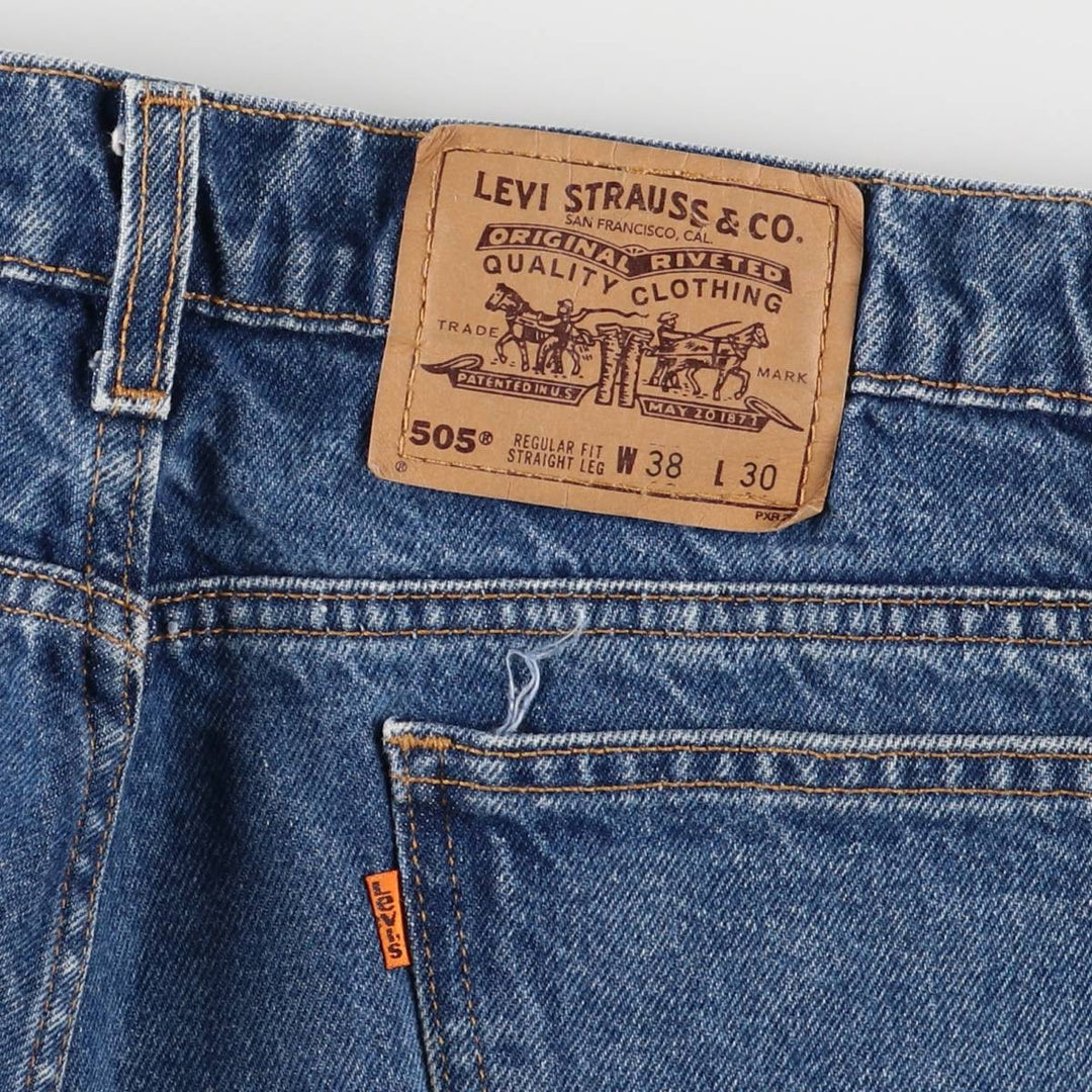 90'S Levi's 505 REGULAR FIT STRAIGHT LEG Orange Tab Tapered Denim Pants Men's W36 Vintage cotton blue type Vintage Second Hand