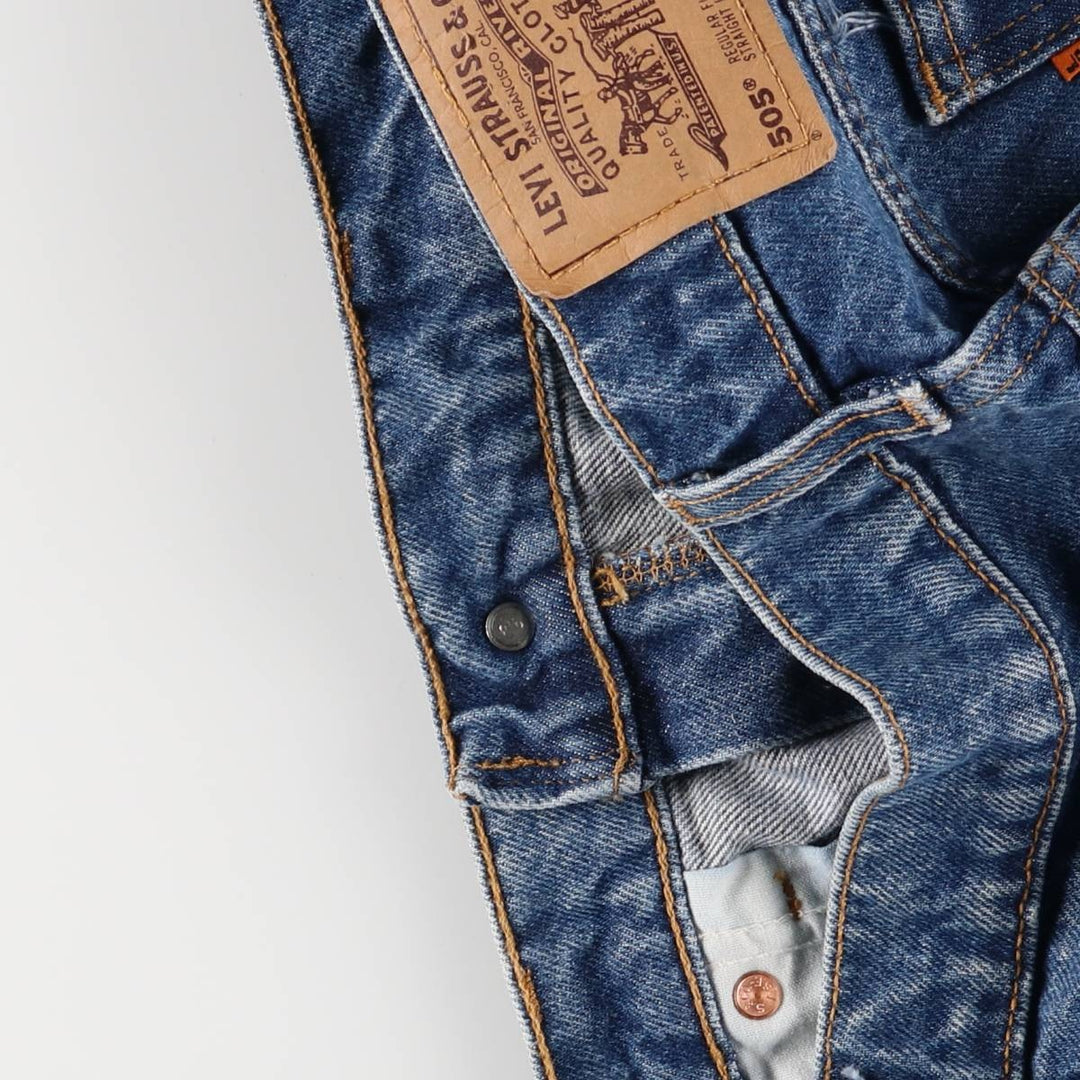 90'S Levi's 505 REGULAR FIT STRAIGHT LEG Orange Tab Tapered Denim Pants Men's W36 Vintage cotton blue type Vintage Second Hand
