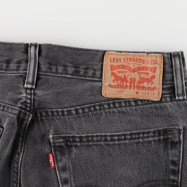 Levi's 505 Black Denim Tapered Denim Pants for Men, W32 equivalent cotton black type Vintage Second Hand